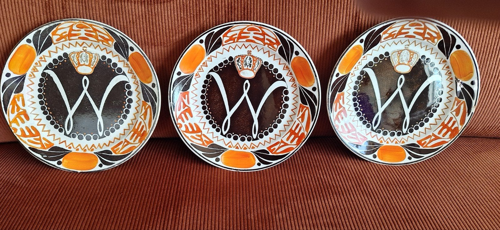 3x Inhuldigingsborden Koningin Wilhelmina 1898, Ophalen of Verzenden
