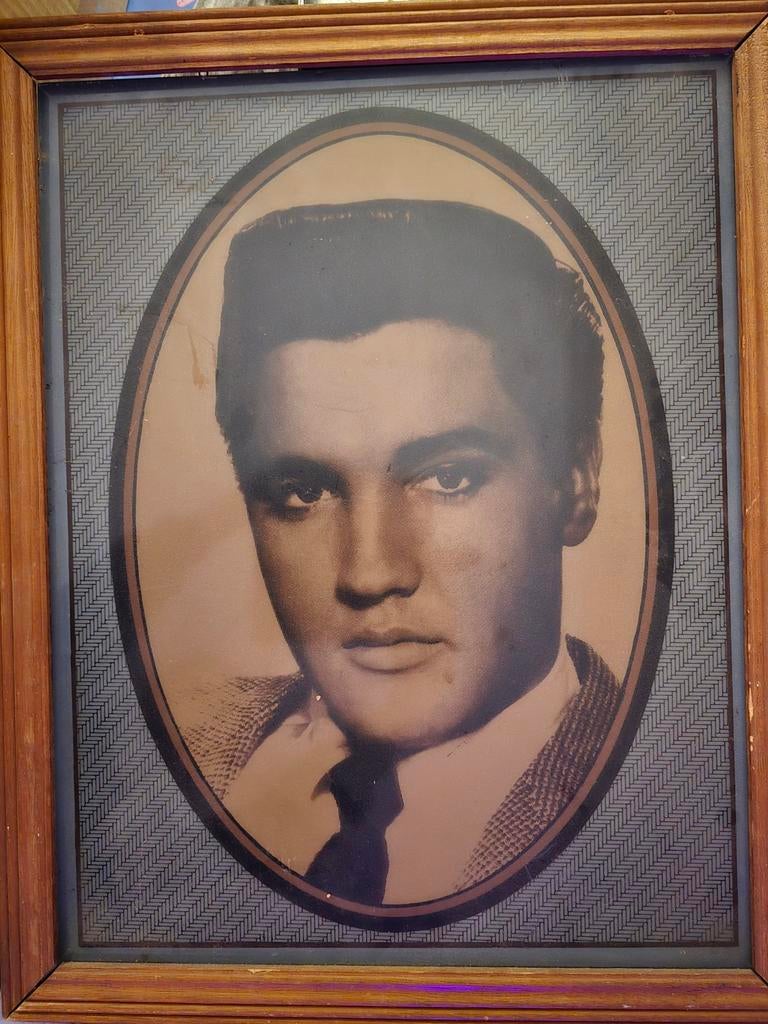 Vintage Elvis Presley Schilderij in Lijst, Antiek en Kunst, Ophalen of Verzenden