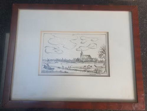 Orig pentekening Wijnaldum Friesland ong 1750 gesig., Ophalen