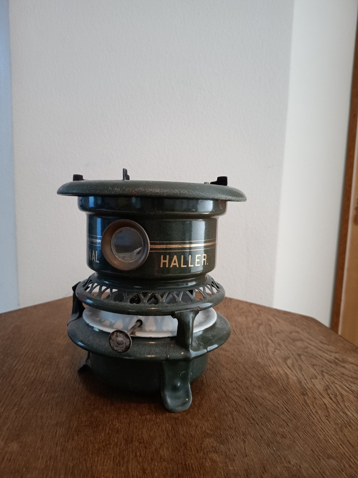 Antieke Haller Original Petroleumkachel, 1 pits - 20 cm hoog, Ophalen of Verzenden