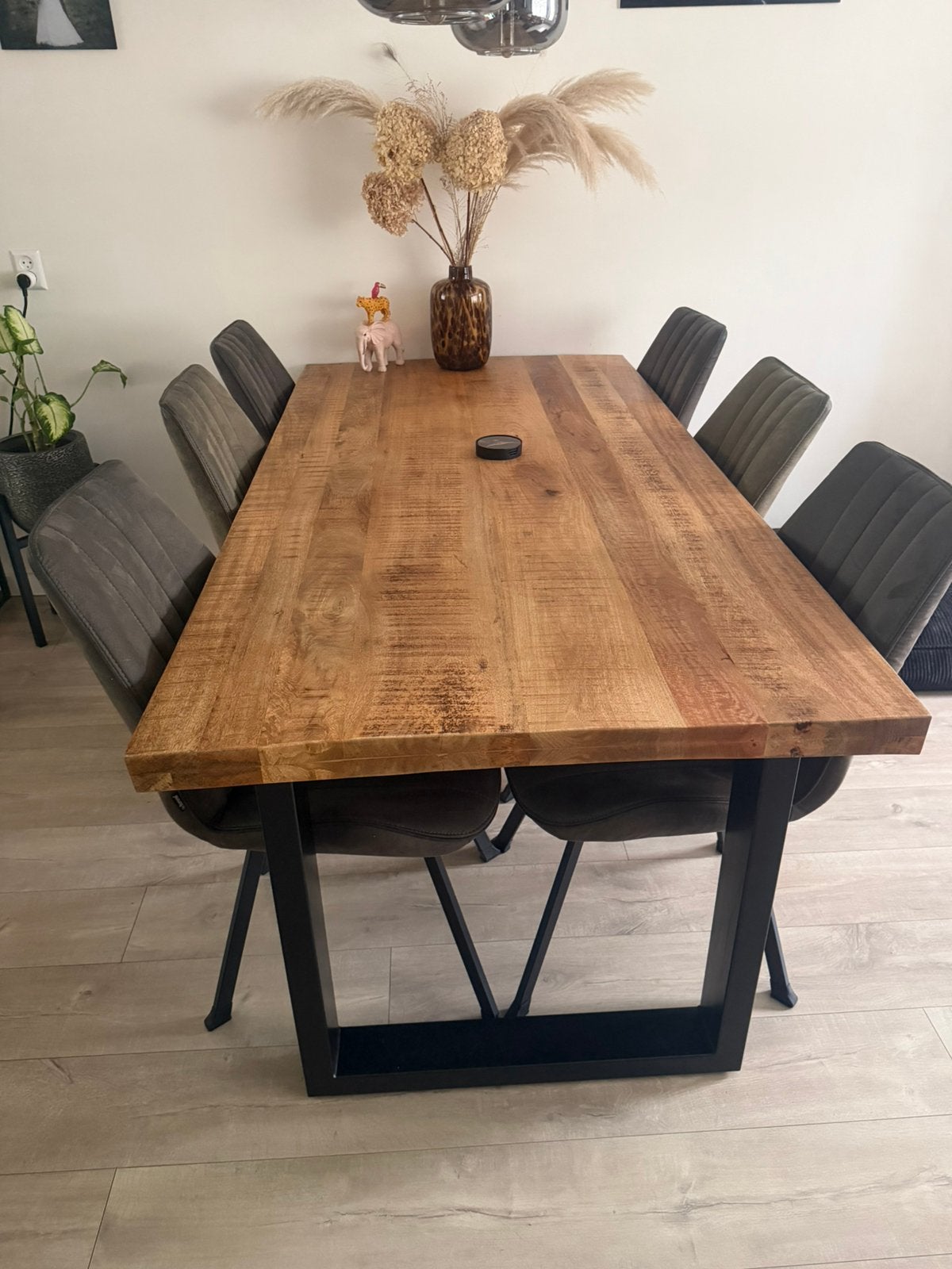 6 eetkamer stoelen van bommel eco leader, 200 cm of meer, Zo goed als nieuw, Rechthoekig, 50 tot 100 cm
