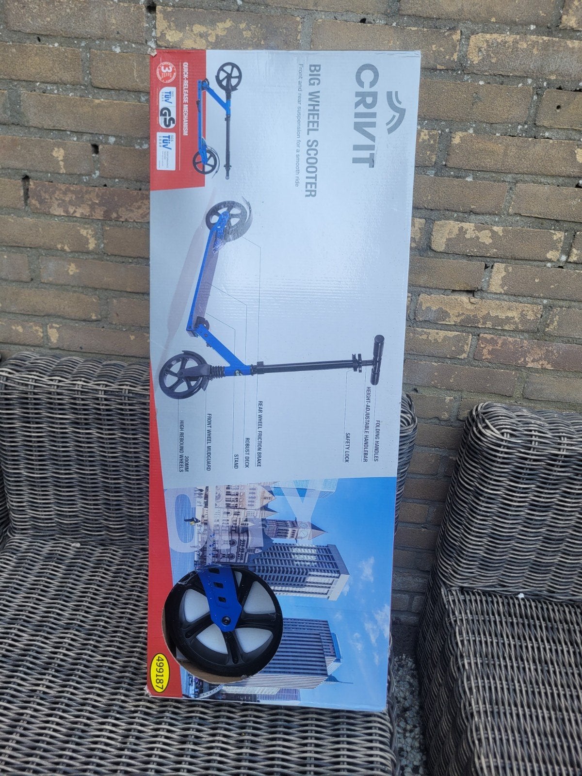 Nieuwe Crivit Big Wheel Scooter - Blauw in doos, Ophalen of Verzenden, Nieuw, Gewone step, Crivit