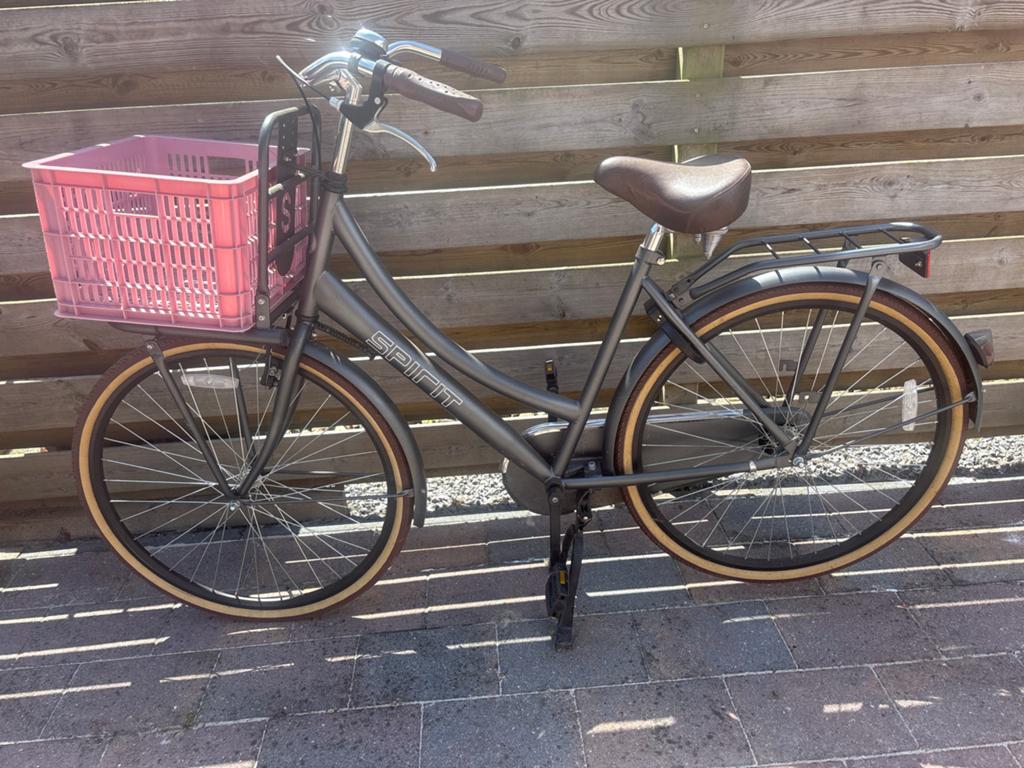Spirit Transportfiets met Roze Krat - Goede Staat, Terugtraprem, Gebruikt, Versnellingen, 50 tot 53 cm