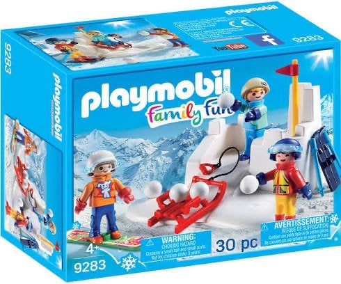 PLAYMOBIL Family Fun 9283 Sneeuwballengevecht, Kinderen en Baby's, Speelgoed | Playmobil, Complete set, Zo goed als nieuw, Figuren