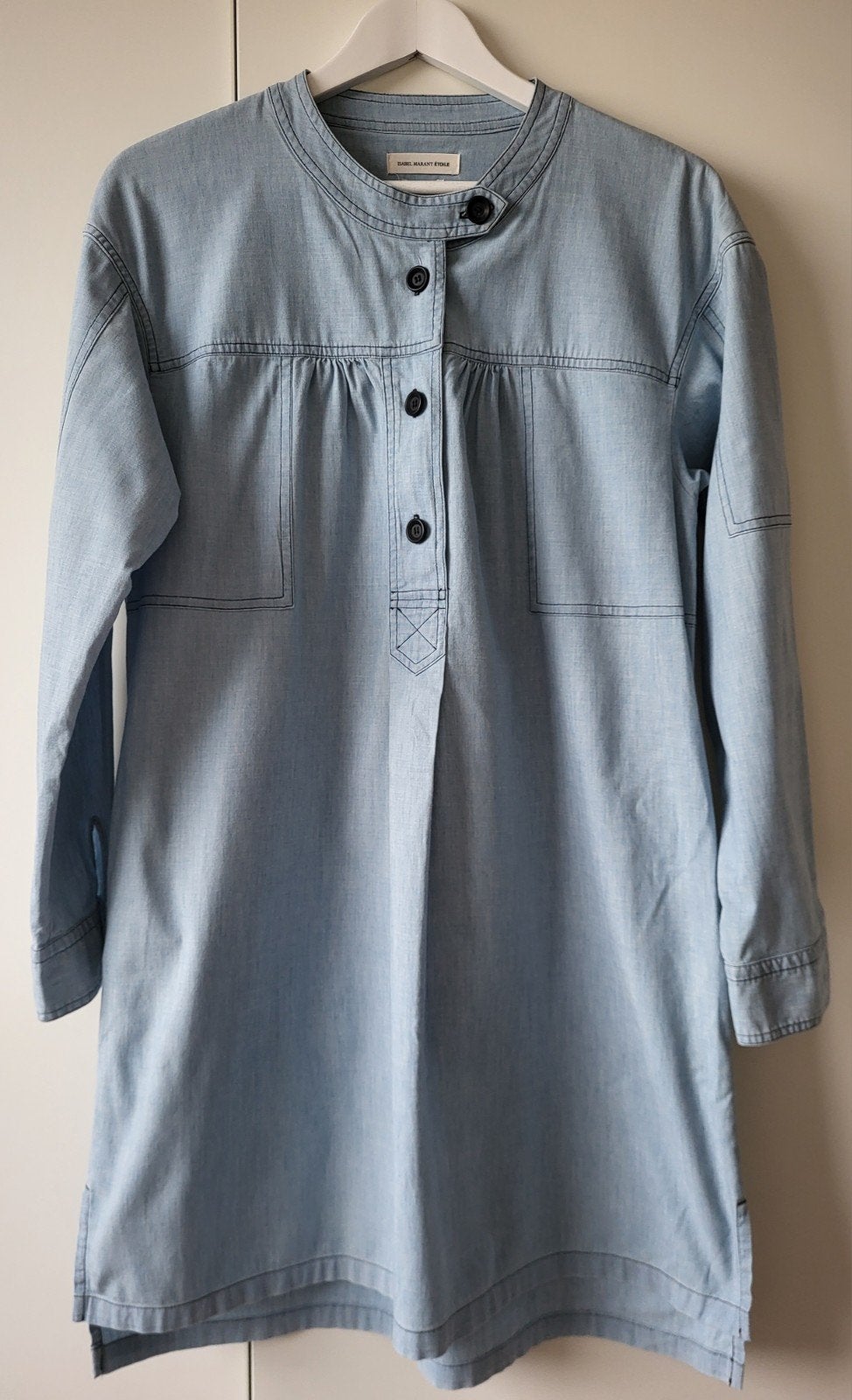 Isabel Marant spijker jurk in maat 38/smalle 40, Blauw, Ophalen of Verzenden, Zo goed als nieuw, Knielengte