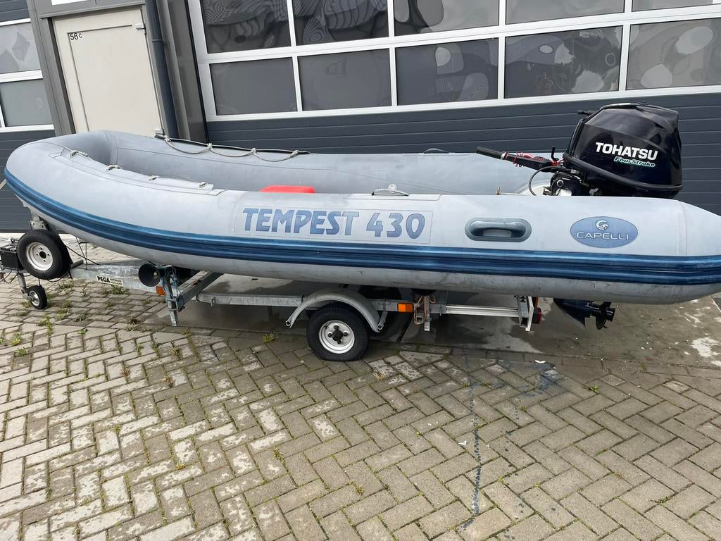 Tempest 430 (zonder motor), Watersport en Boten, Ophalen, 10 tot 30 pk, Diesel, Zo goed als nieuw