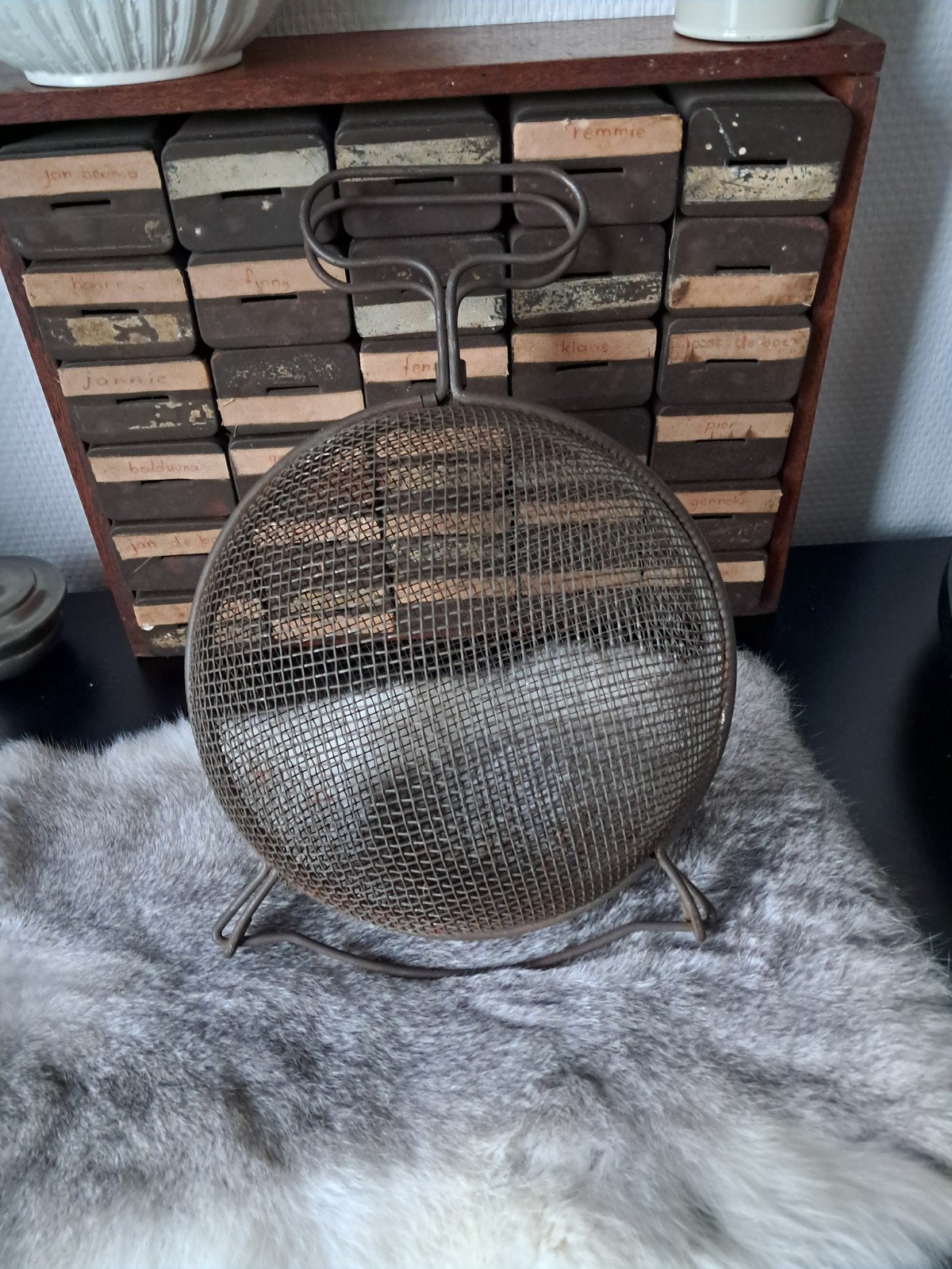 Antieke Franse slamand (panier à salade pliant), Ophalen of Verzenden