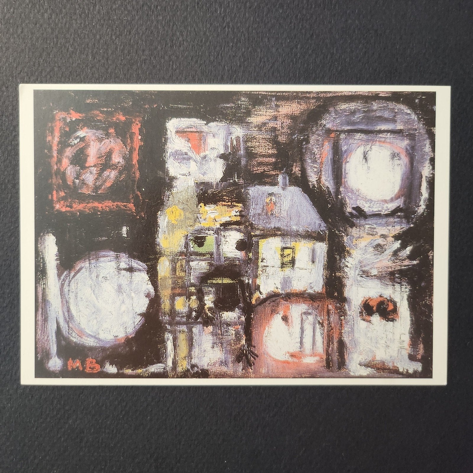 Kunstkaart Mogens Balle Huse natten (1954) Cobra Museum, Verzenden, 1980 tot heden, Ongelopen, Cultuur en Media