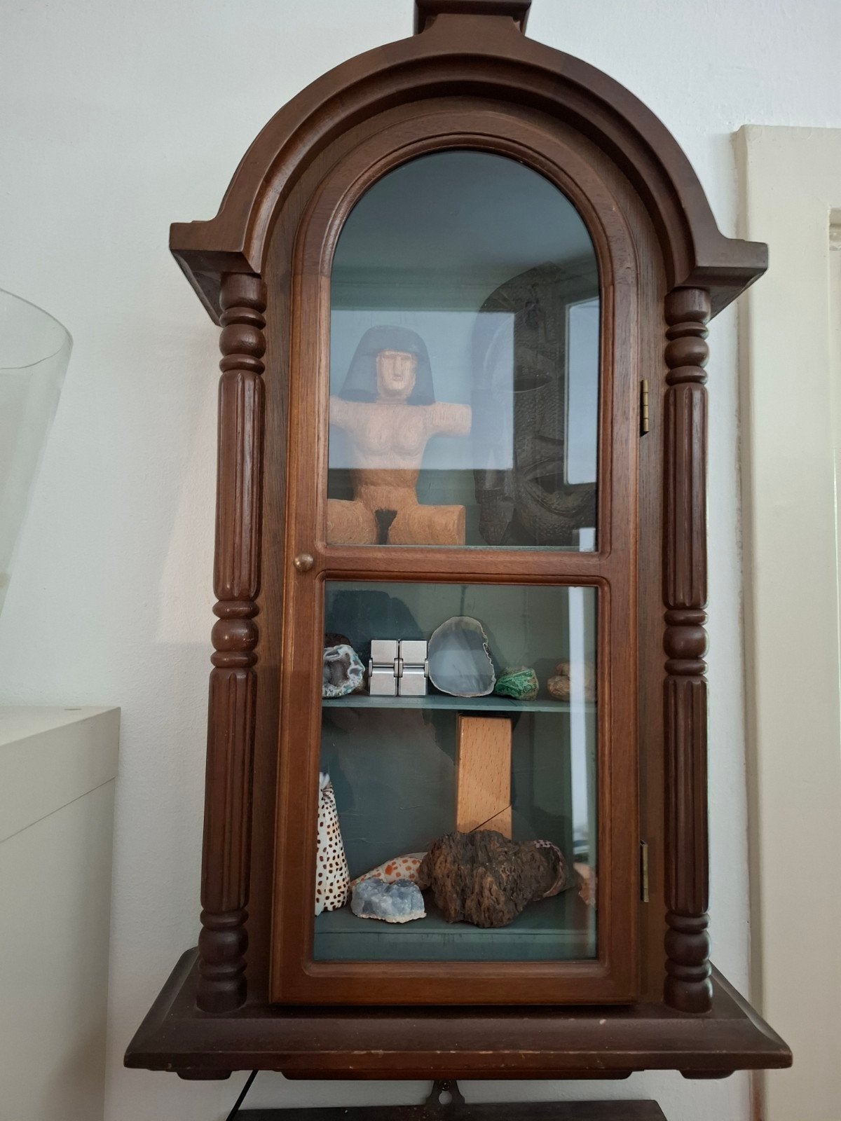 houten vitrinekast met verlichting, Ophalen of Verzenden