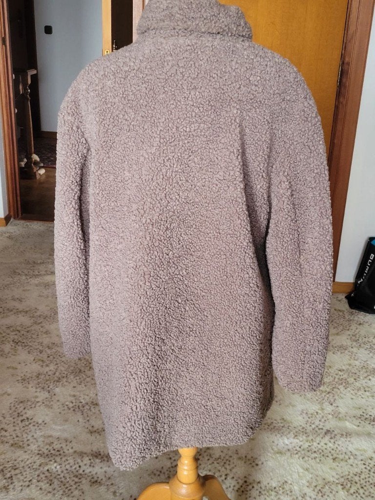 Bonprix taupe teddy jas maat 42, Bonprix, Bruin, Maat 42/44 (L), Ophalen of Verzenden