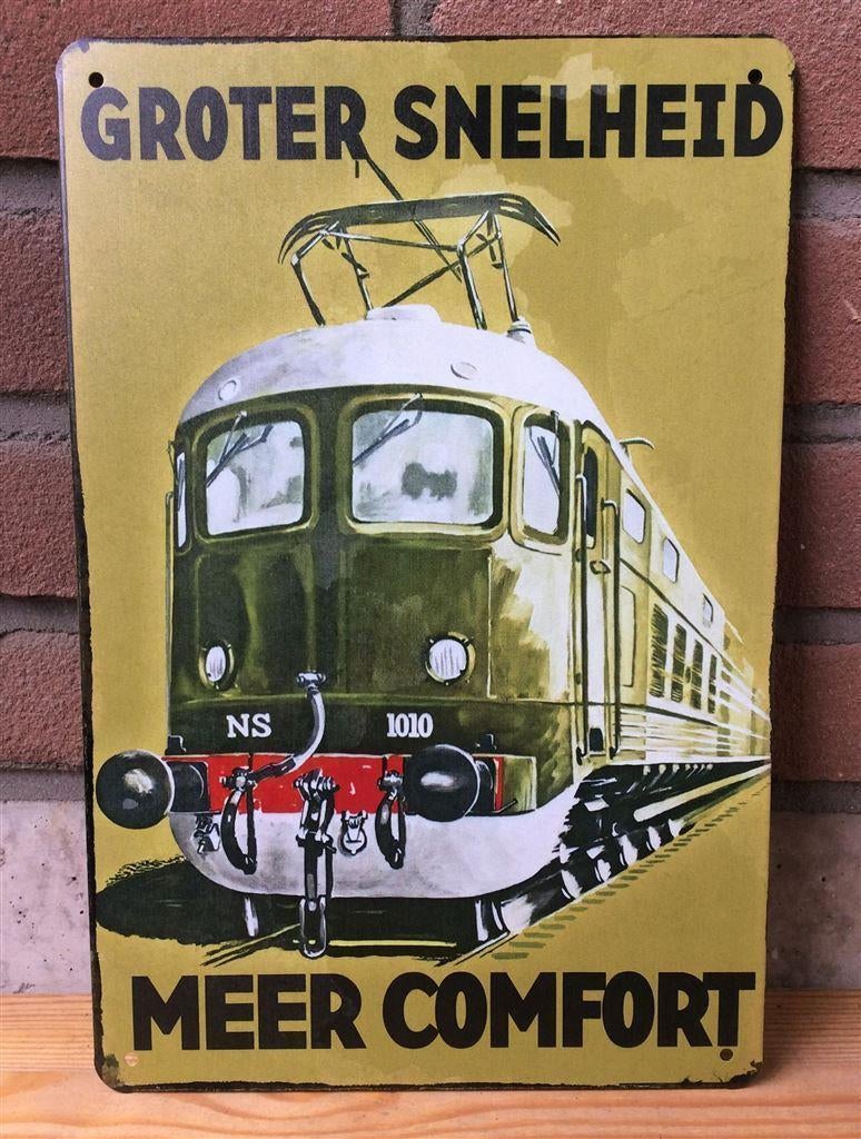 NS |de NEDERLANDSE SPOORWEGEN Trein Metalen Wandbord, Ophalen of Verzenden, Overige typen