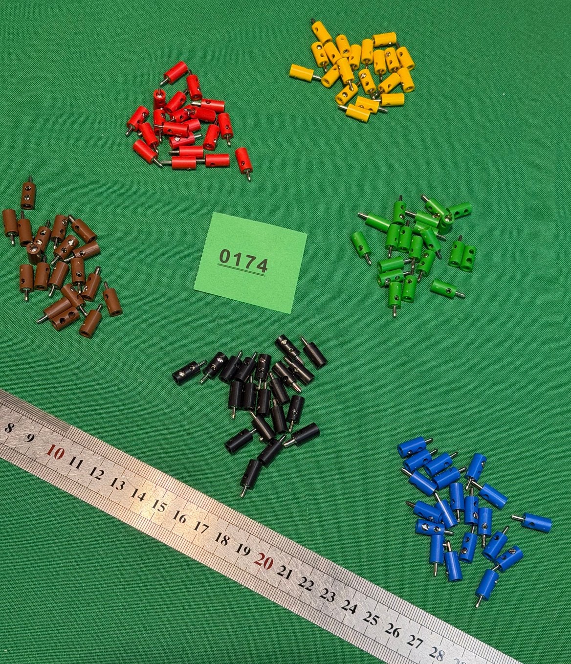 174- Set van 6 kleuren banaanpluggen - onGebruikt (120 ), Ophalen of Verzenden, Gebruikt