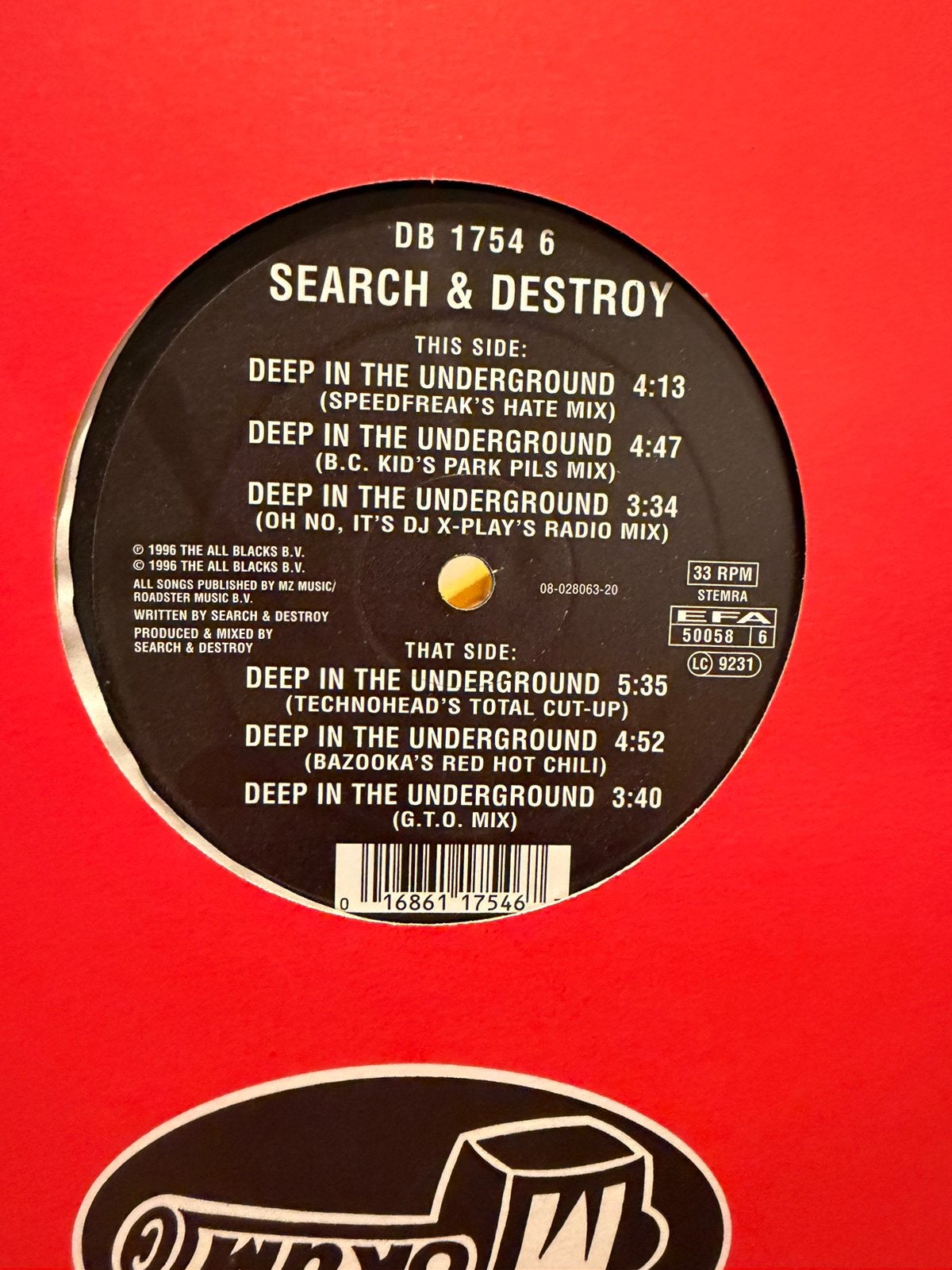 Gabber Vinyl Search & Destroy Deep In The Underground, Ophalen of Verzenden, Zo goed als nieuw, 12 inch