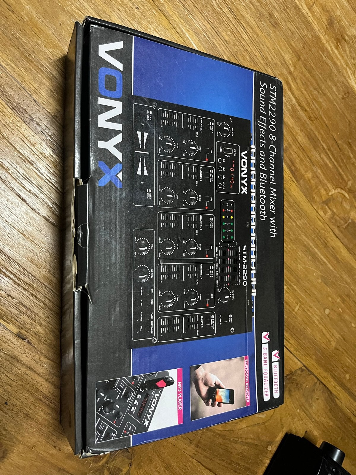 Vonyx STM2290 8-kanaals mixer met Bluetooth en effecten, Ophalen of Verzenden, Nieuw, 5 tot 10 kanalen, Microfooningang