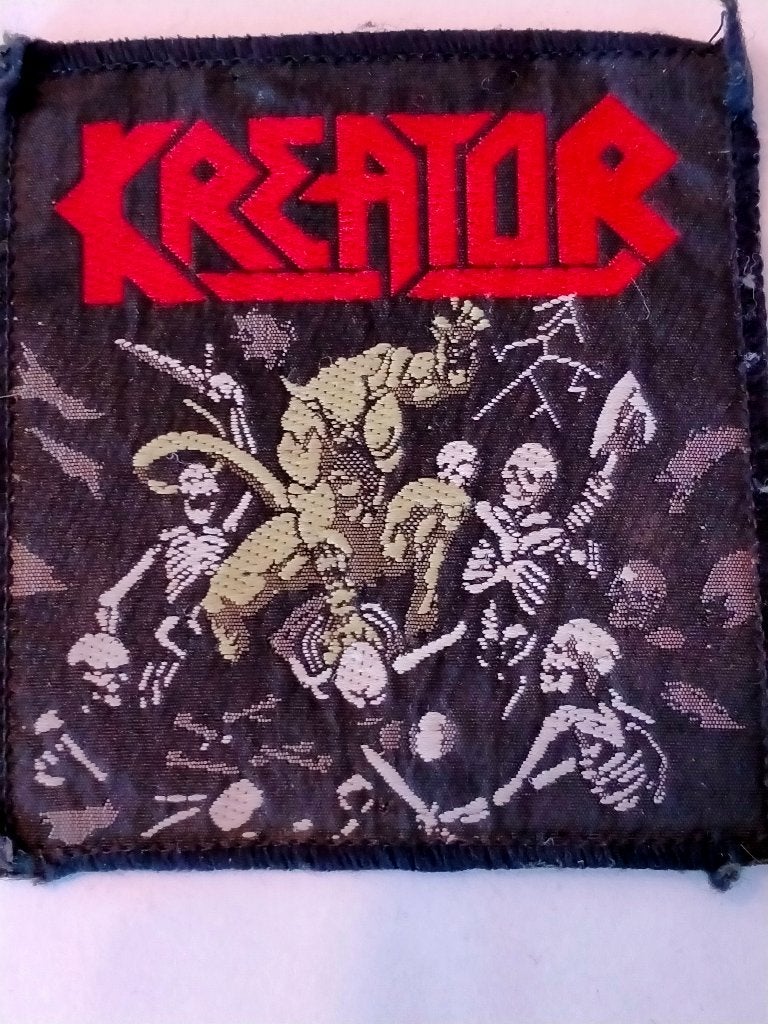 Kreator Pleasure vintage kleding patch muziek embleem, Verzamelen, Muziek, Artiesten en Beroemdheden, Verzenden, Gebruikt, Kleding