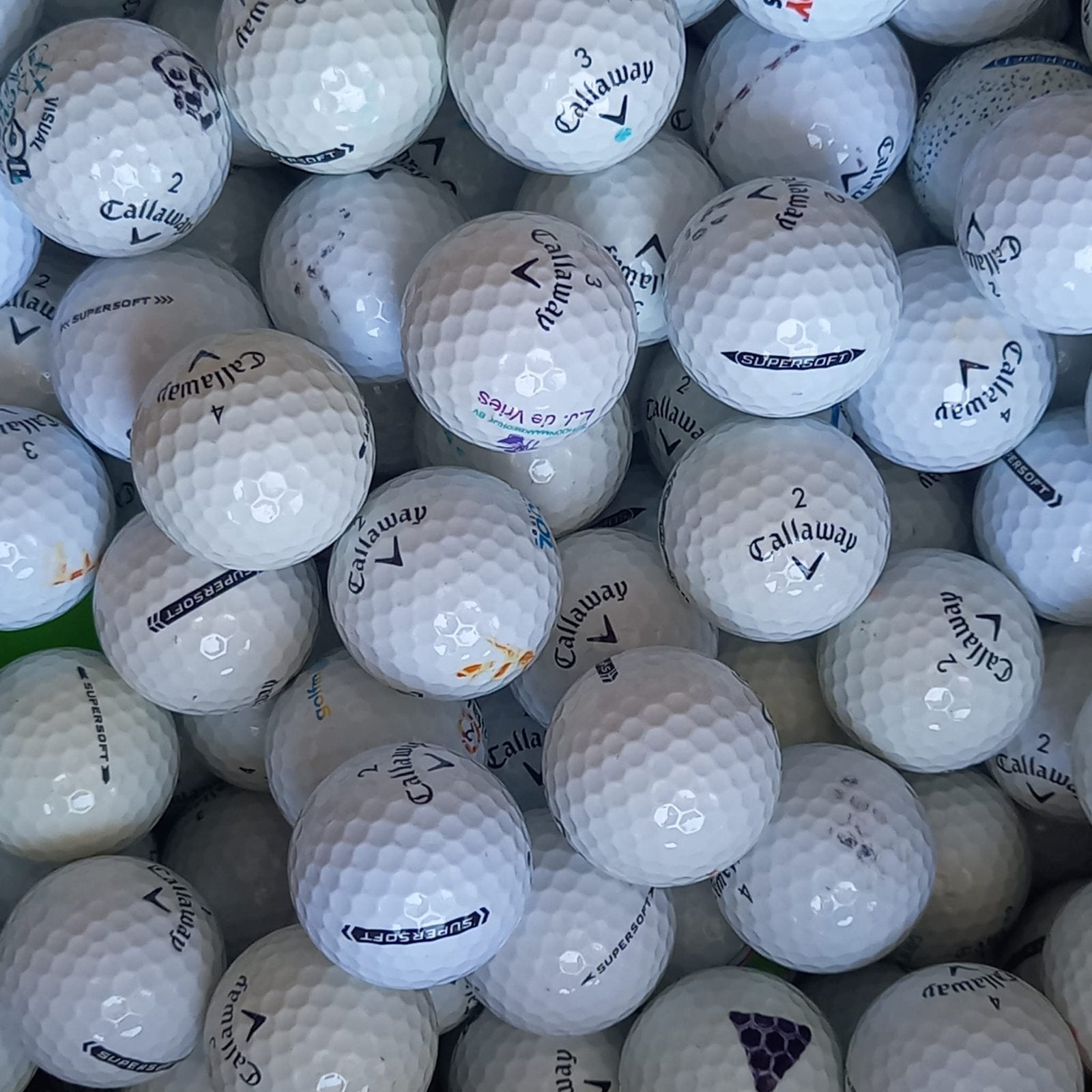 Callaway supersoft AAA Golfballen - 100 stuks, Sport en Fitness, Golf, Ophalen of Verzenden, Gebruikt, Bal(len), Callaway