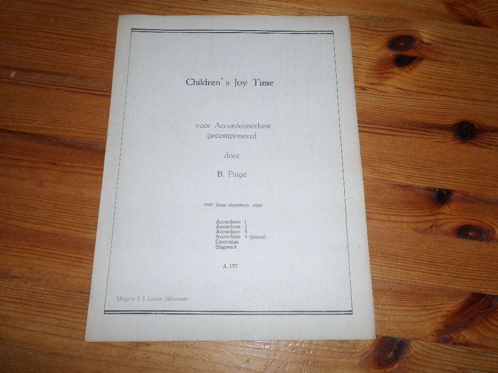 Children' s joy time - b. Paige, Gebruikt, Ophalen of Verzenden, Artiest of Componist, Populair