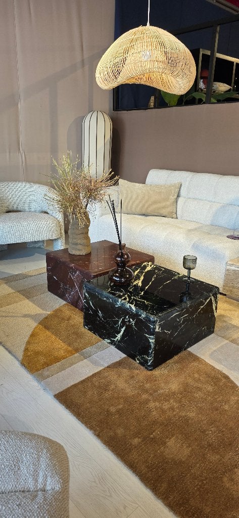 Salontafel Dice Marmer Groen  | SHOWMODEL KORTING, Huis en Inrichting, Tafels | Salontafels, Zo goed als nieuw, 5 – 50, 50 tot 100 cm