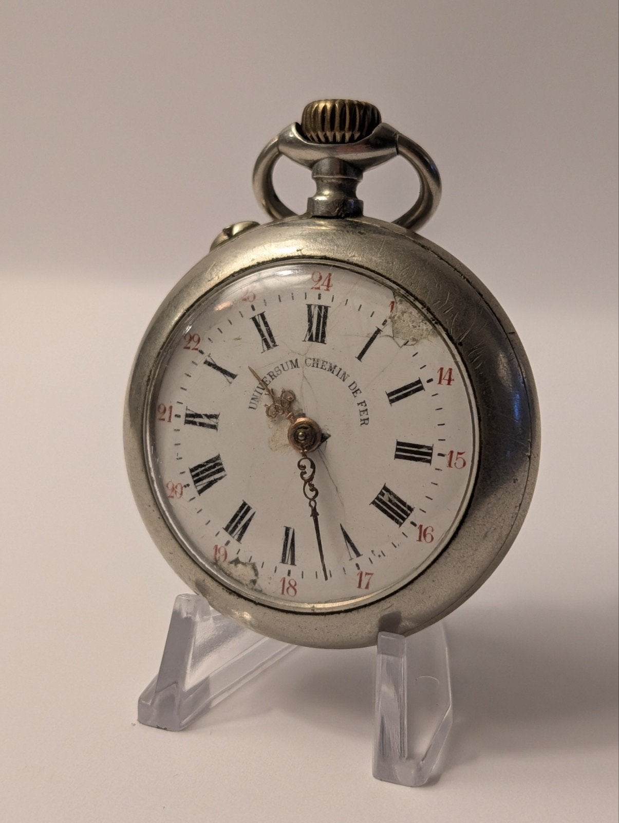 Antiek Zakhorloge "Universum Chemin de Fer" - Zilverkleurig, Sieraden, Tassen en Uiterlijk, Horloges | Antiek, Overige merken