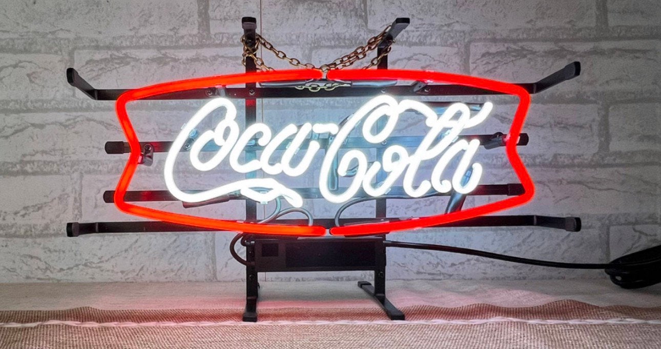 Glas neon Coca Cola, Ophalen, Zo goed als nieuw, Lichtbak of (neon) lamp