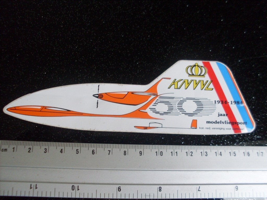 sticker 50 jaar modelvliegsport 1984 kon ned ver luchtvaart, Verzenden, Zo goed als nieuw, Bedrijf of Vereniging