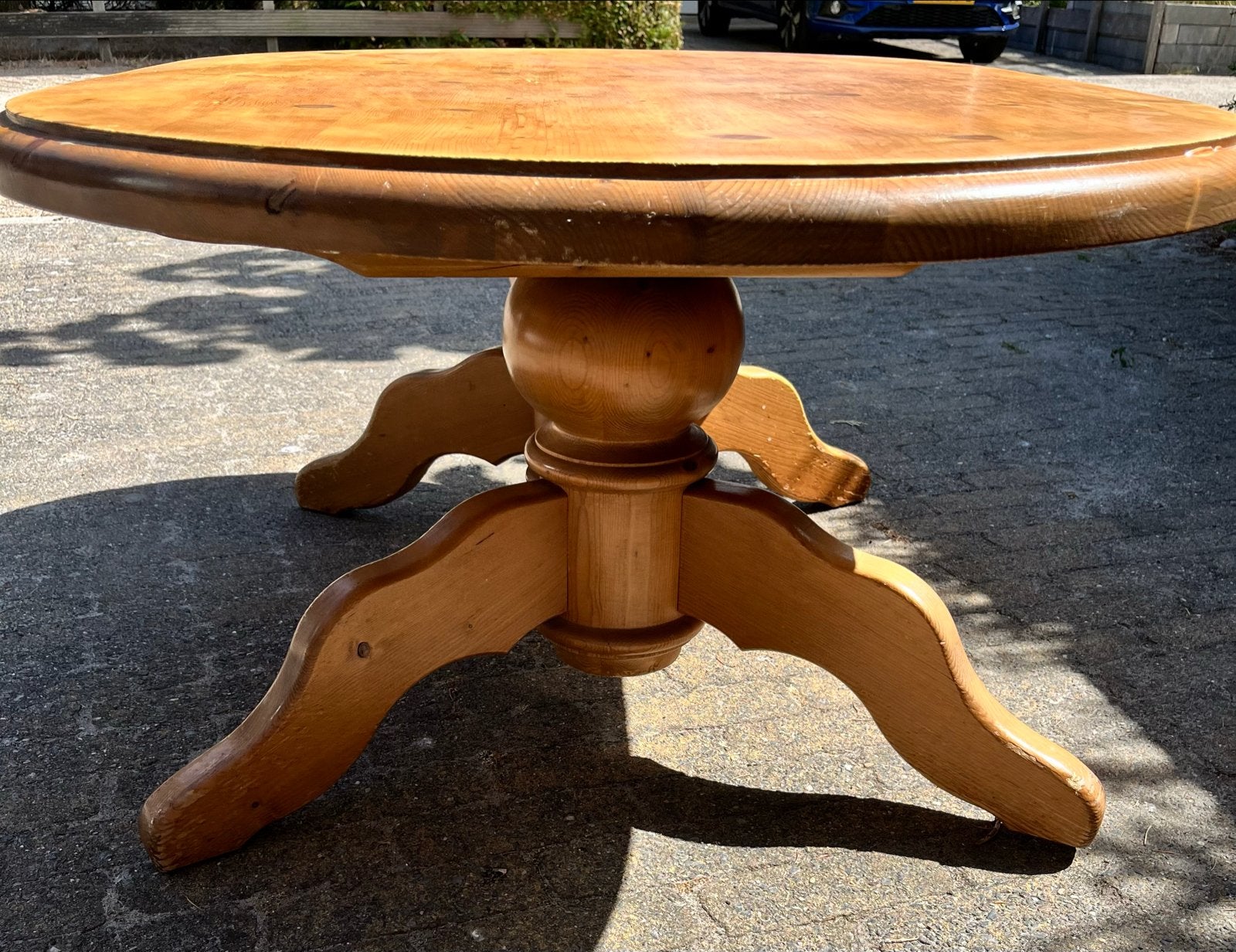 Houten grenen salontafel met kleine beschadiging op blad, Huis en Inrichting, Tafels | Salontafels, Ophalen, 50 – 75, Gebruikt