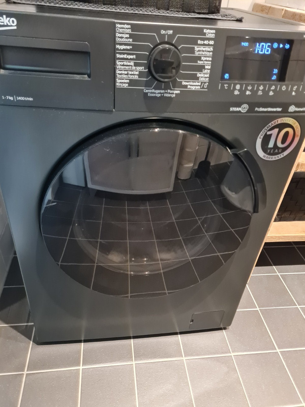 ZGAN Beko wasmachine 2 jaar zwart, Ophalen, 6 tot 8 kg, Overige typen, Zo goed als nieuw