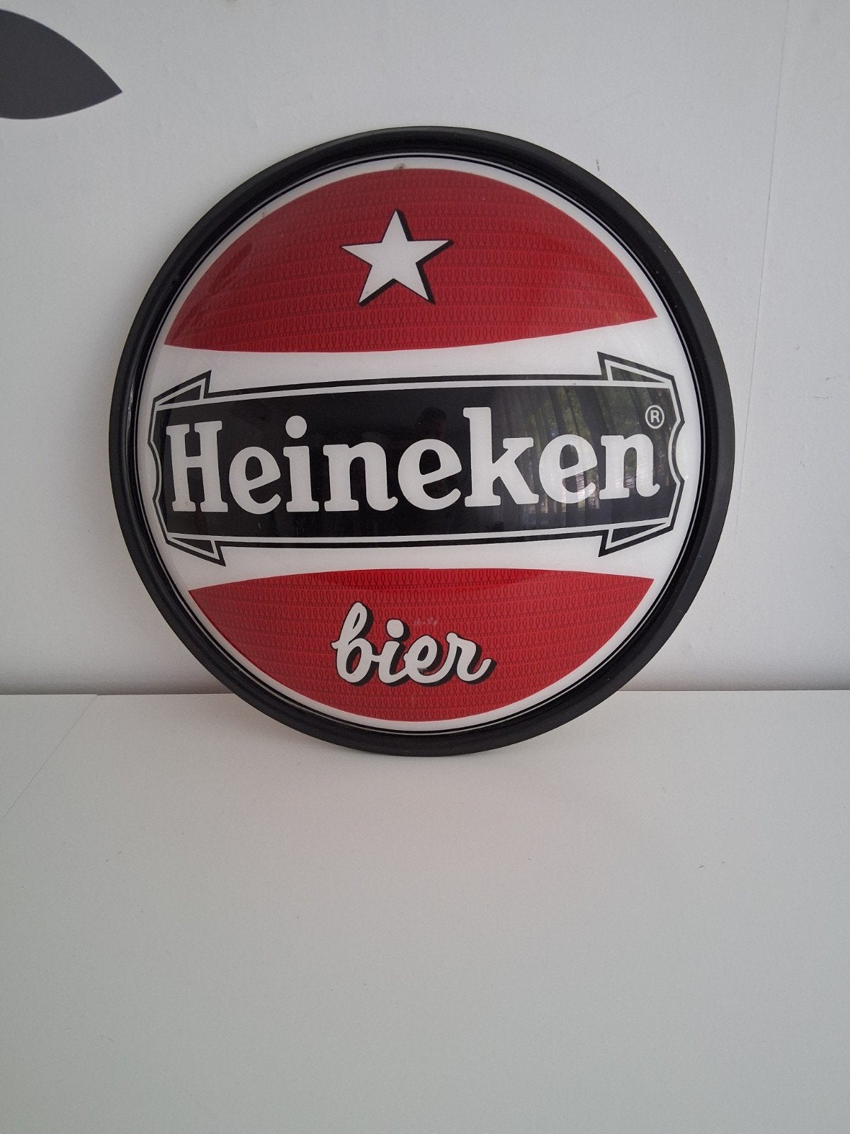 Vintage Heineken reclamebord / lichtbak – rond, Ophalen, Gebruikt