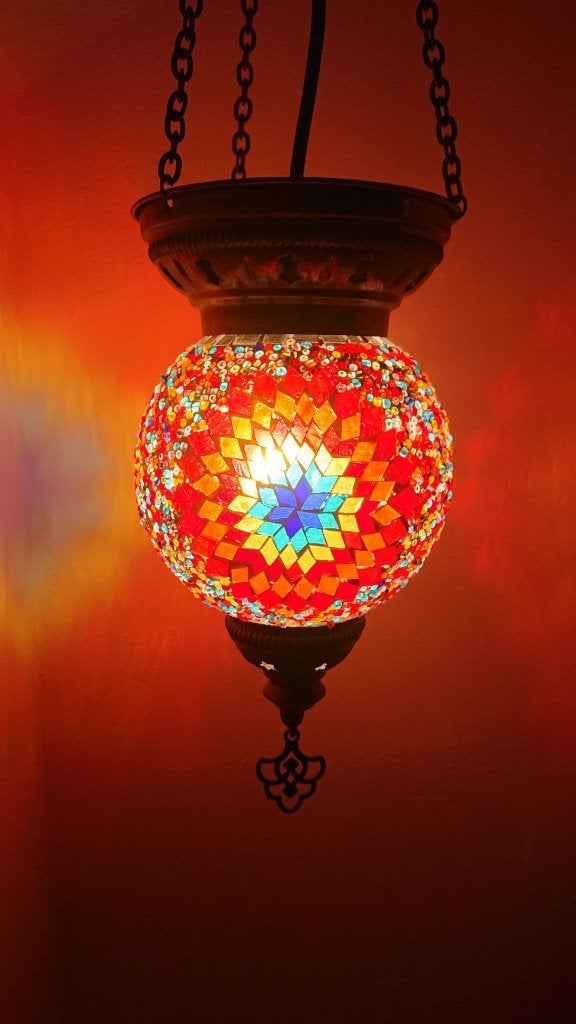 Diverse Oosterse hanglamp lamp Arabisch Turks glasmozaiek, Oosters Arabisch 1001nacht Boho Ibiza Marrakech Marokkaans Turks, E14 (klein)