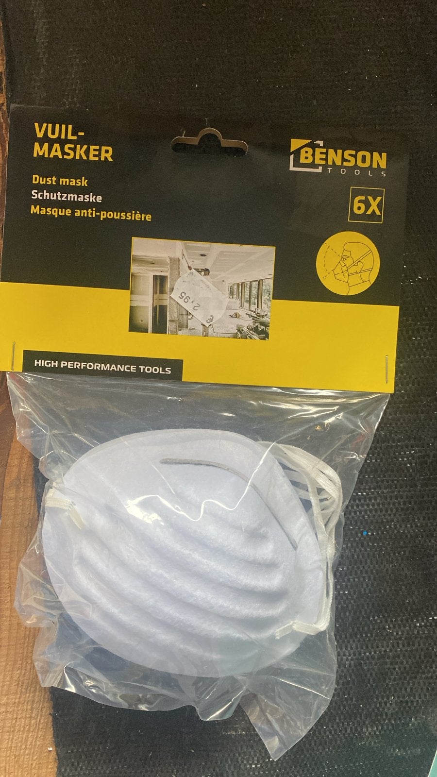 3x Nieuwe Benson Tools Vuilmaskers / Stofmaskers, Doe-het-zelf en Verbouw, Adembescherming, Ophalen of Verzenden, Nieuw, Stofmaskers