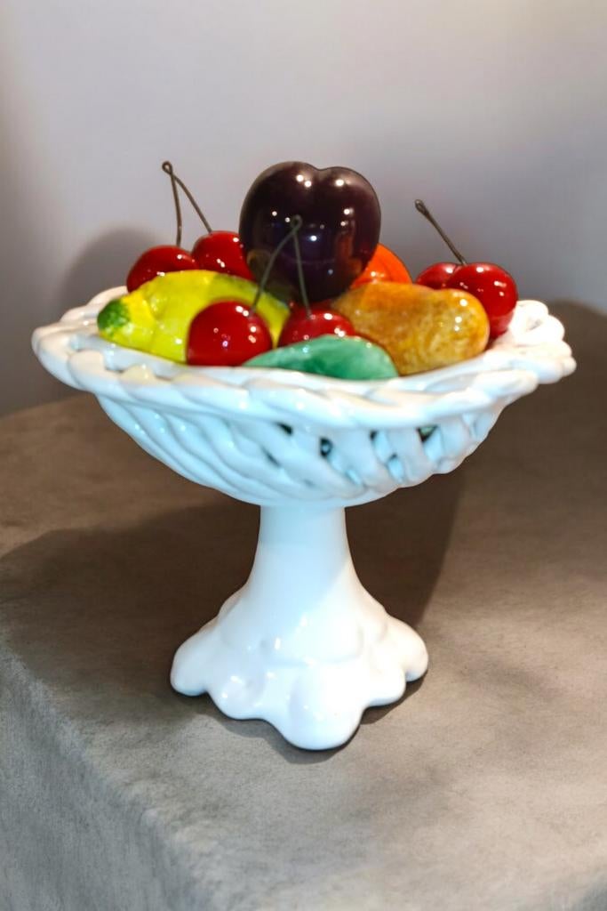 Vintage Italiaanse Keramieken Fruitschaal (Bassano stijl), Ophalen of Verzenden