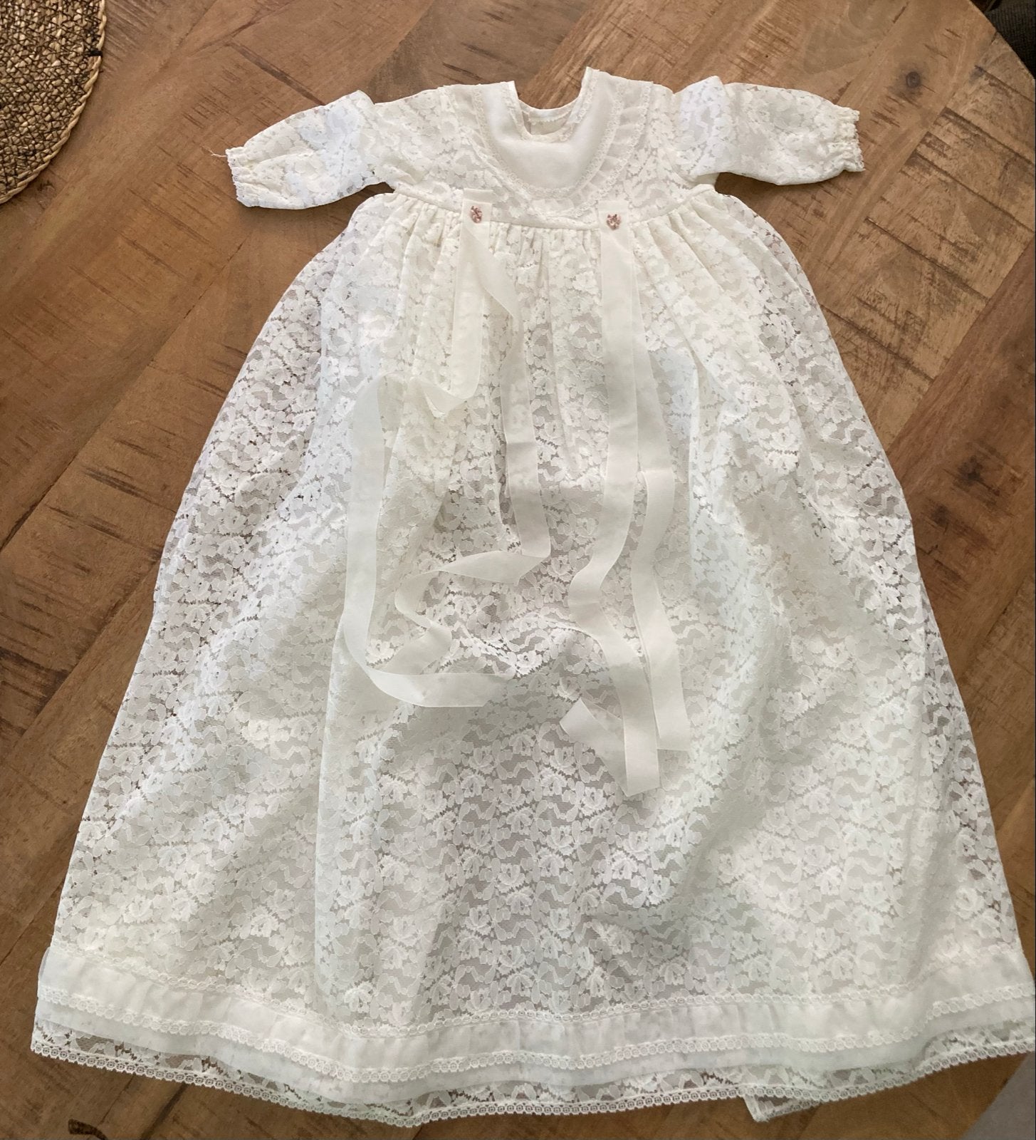 Vintage Doopjurk uit de jaren '70 met mutsje, Ophalen of Verzenden, Gebruikt, Jongetje of Meisje