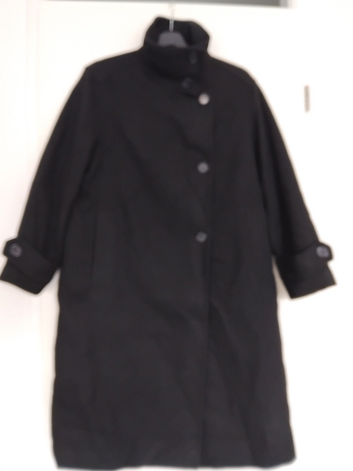 H&M Zwarte oversized jas hoge kraag Jas Maat S, H&M, Zwart, Ophalen of Verzenden, Zo goed als nieuw