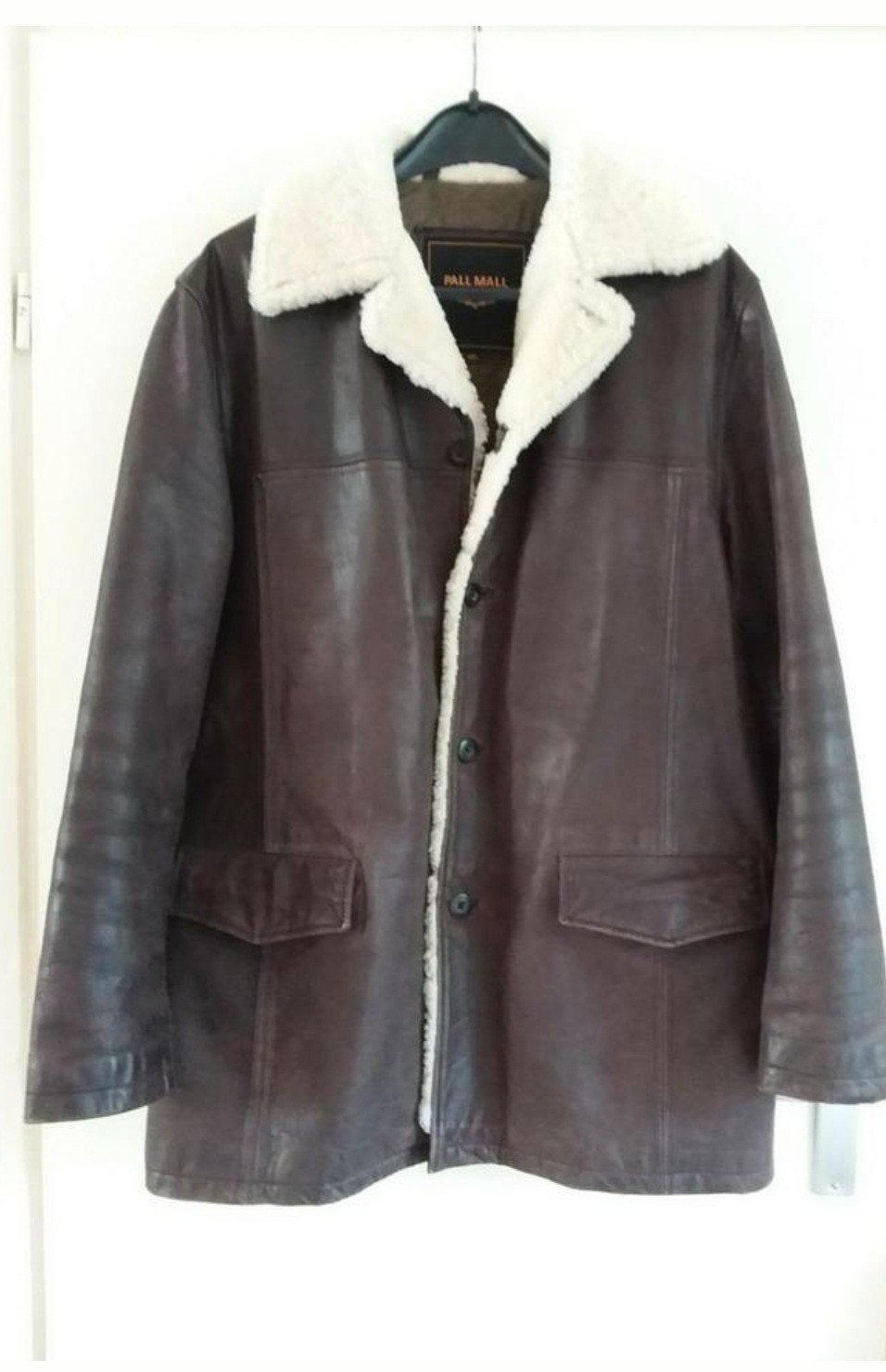 Gave donker bruin leren lammy coat pme pall mall amerikaan, Ophalen of Verzenden, Zo goed als nieuw, Overige maten, Bruin