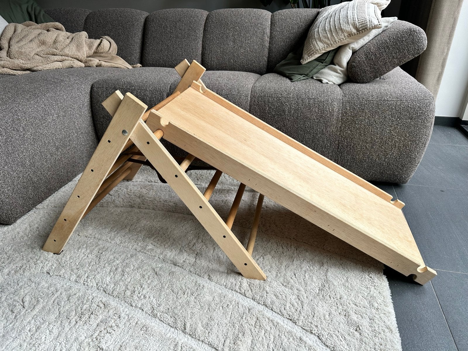 Houten Klimrek met Glijbaan - Montessori Speelgoed, Ophalen, Zo goed als nieuw, Glijbaan