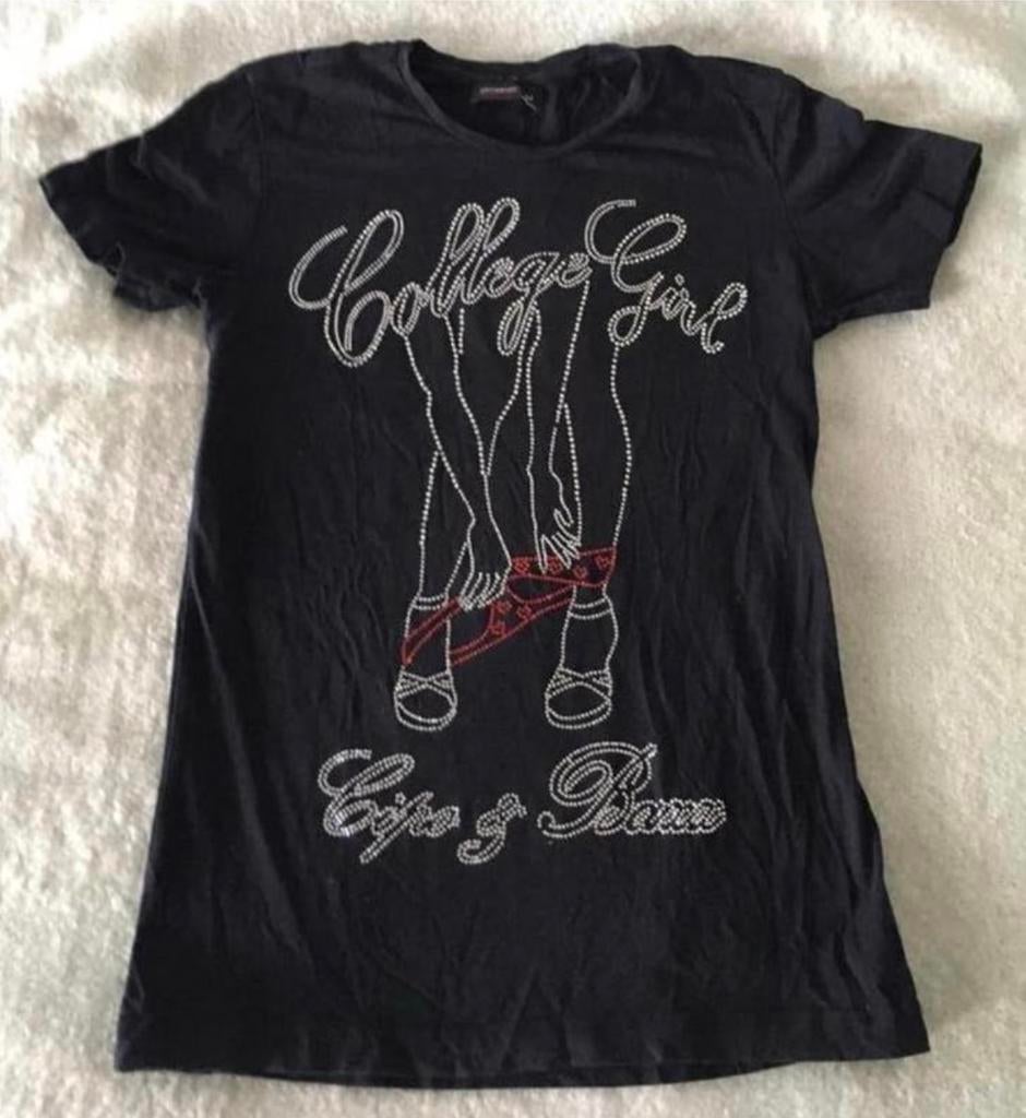 Cipo&Baxx 'College Girl' T-shirt  95% Katoen Maat S, Ophalen of Verzenden, Zo goed als nieuw, Zwart