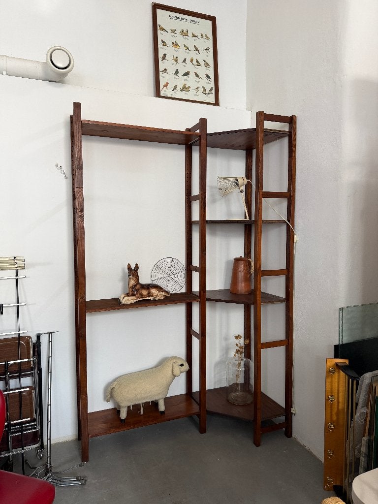 Vintage Ikea Uffe wandkast, jaren 60 houten stellingkast, Ophalen, Met plank(en), Gebruikt, 200 cm of meer