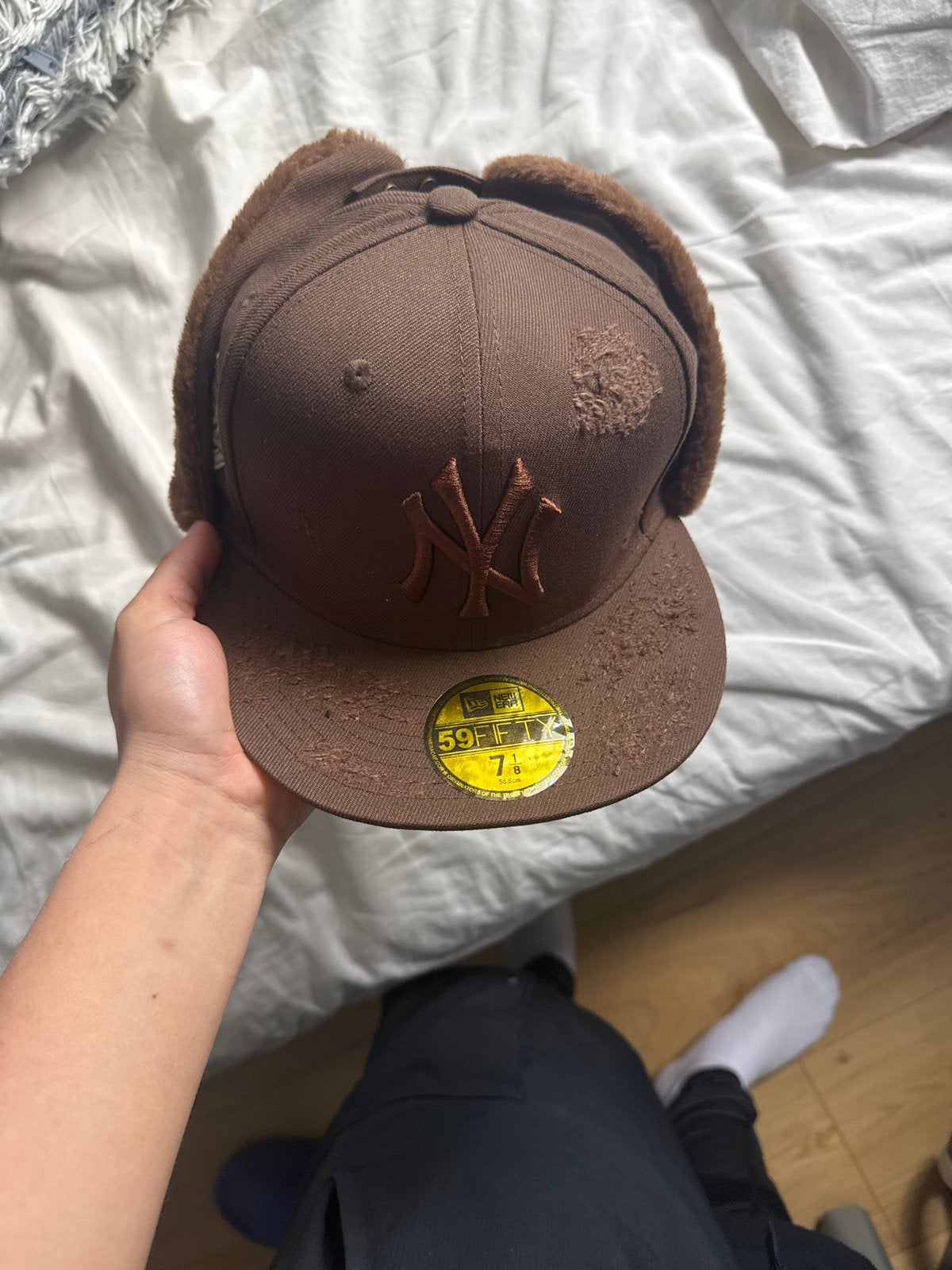 New Era NY Yankees Pet met Oorkleppen - Bruin, Verzenden, Gedragen, Pet