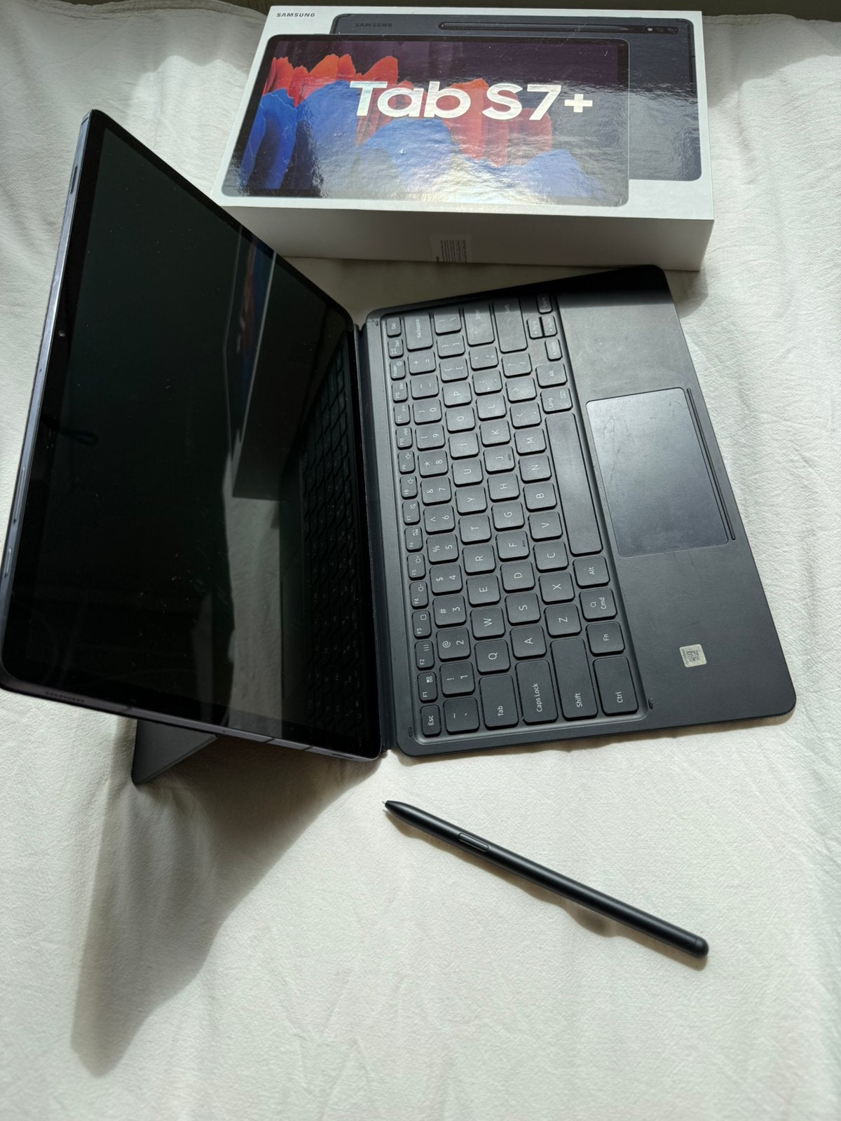 Samsung Galaxy Tab S7 Plus 128 Gb, Ophalen, Zo goed als nieuw, 12 inch, Zwart