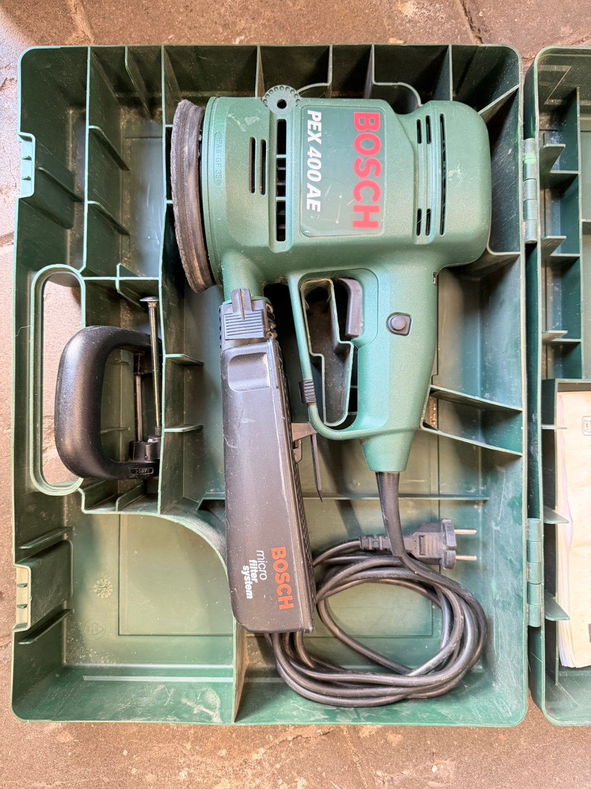 Excentrische schuurmachine Bosch Pex 400 ae, Ophalen of Verzenden, Gebruikt, Minder dan 600 watt, Excentrische schuurmachine