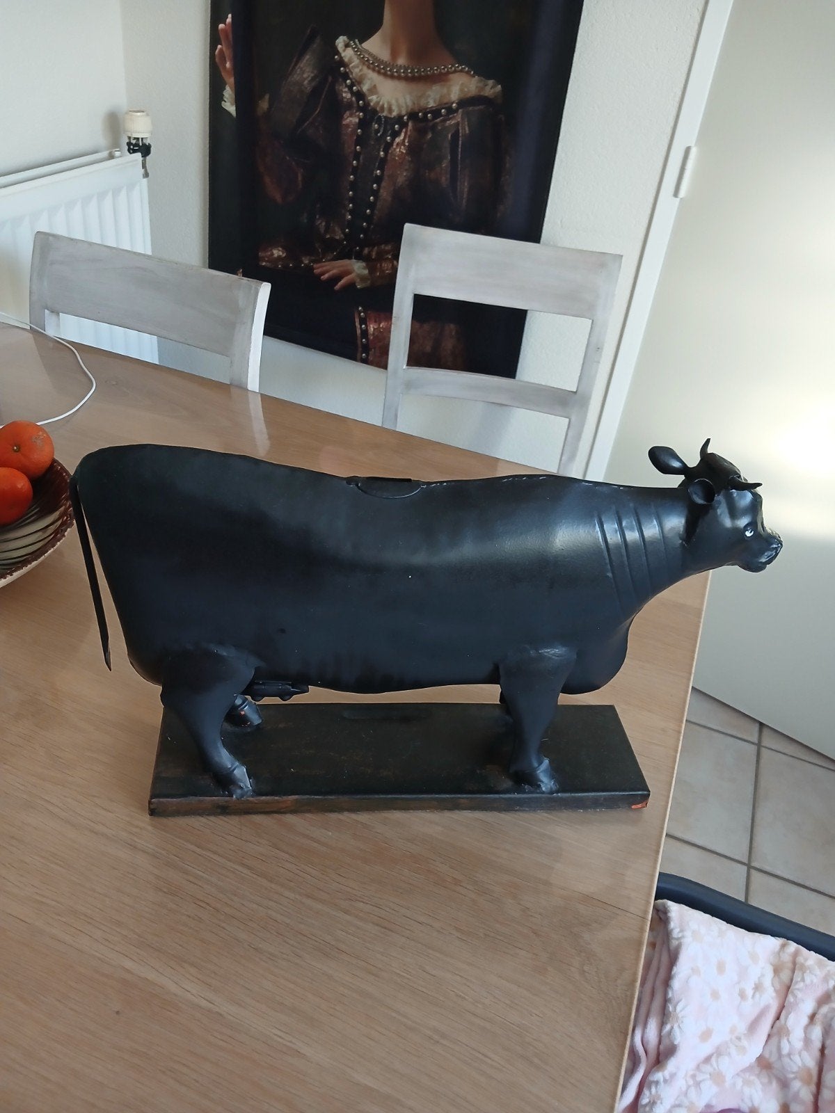 Grote metalen koe decoratiebeeld, Ophalen, Gebruikt, Landelijk, Metaal