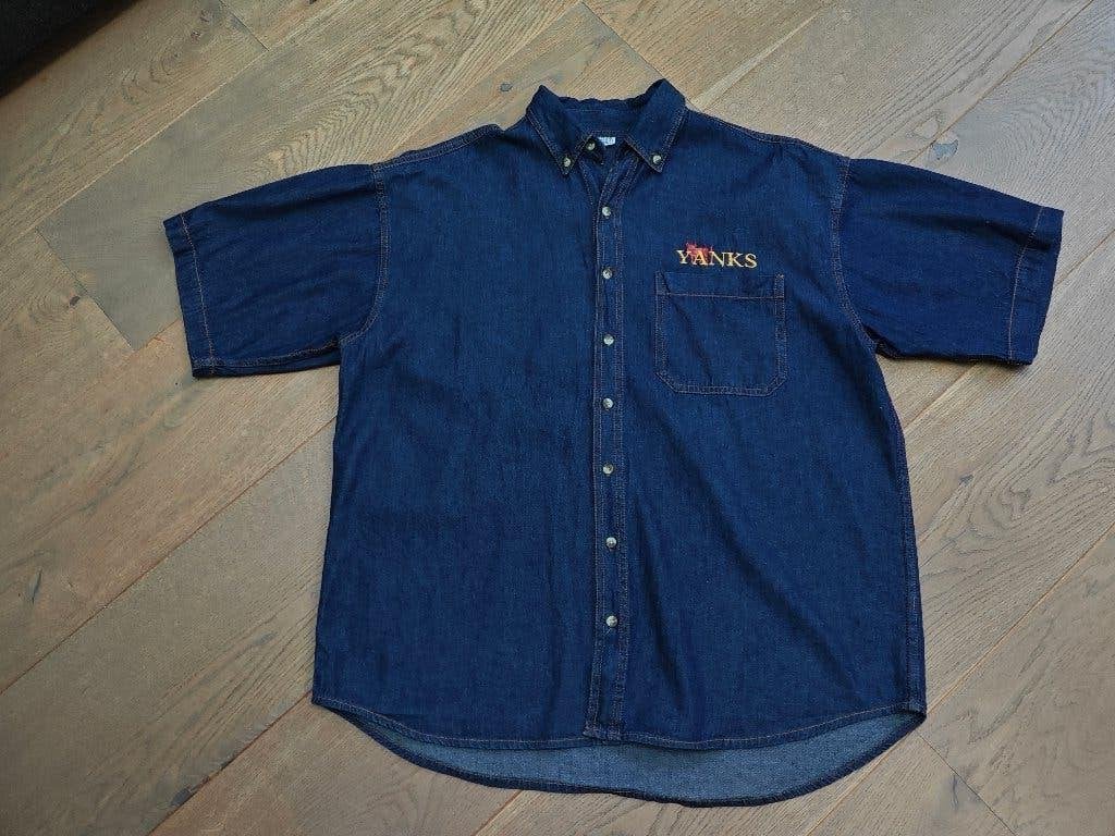 Te koop: Gaaf overhemd met korte mouwen, het merk YANKS M: L, Blauw, Ophalen of Verzenden, Zo goed als nieuw, Halswijdte 41/42 (L)