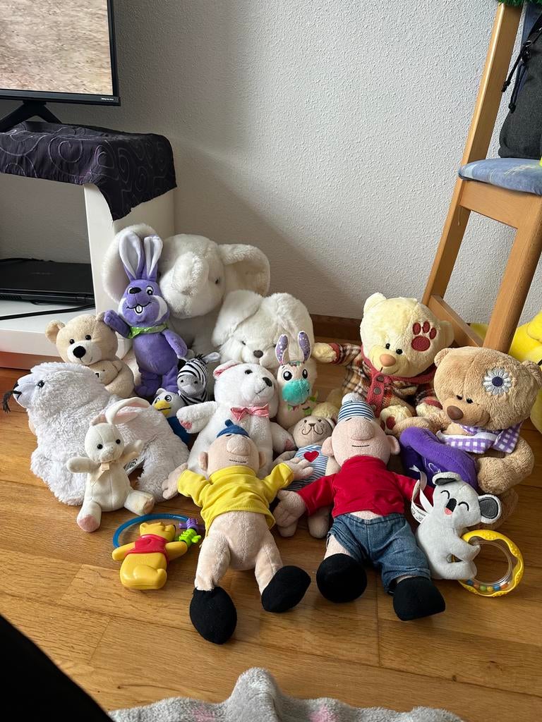 Diverse knuffels en rammelaars, Ophalen, Gebruikt, Overige merken, Met geluid