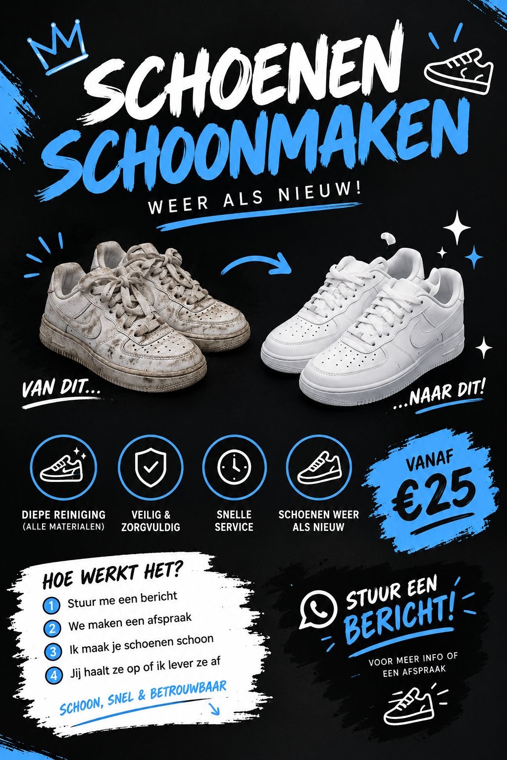 Schoenen schoonmaken, Ophalen