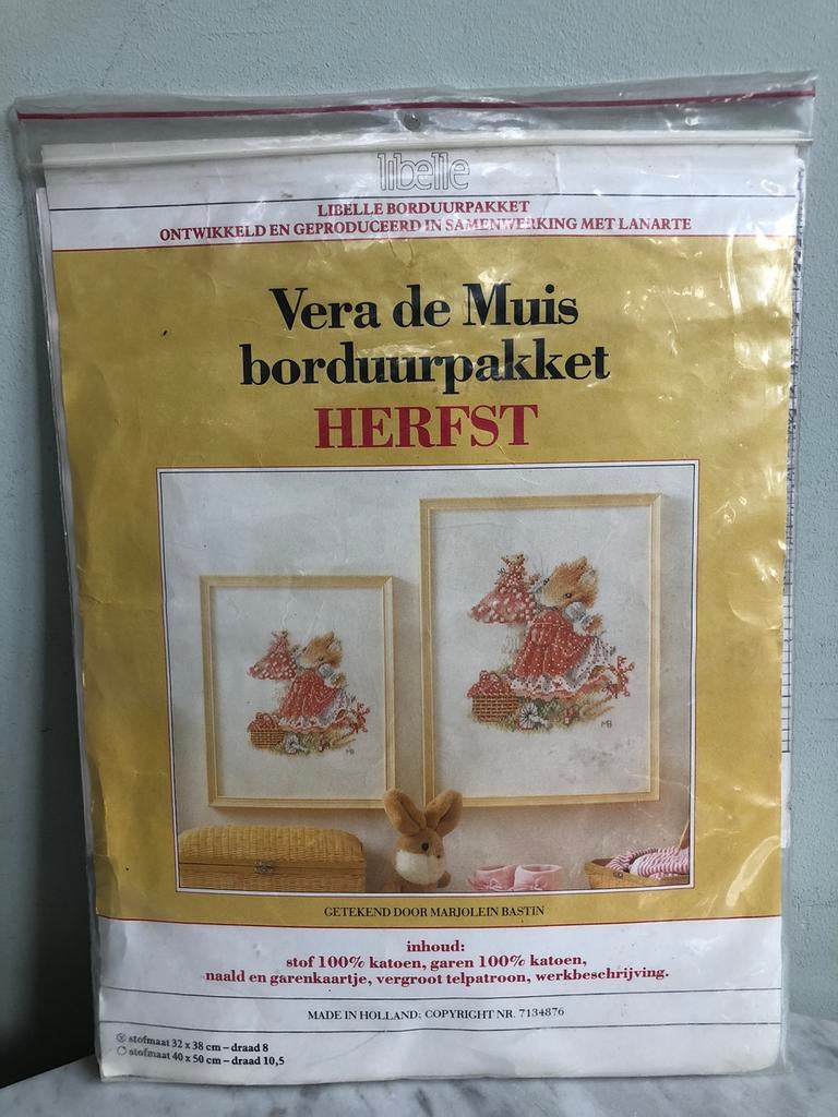 Vera de Muis borduurpakket Herfst, compleet, Lanarte/Libelle, Hobby en Vrije tijd, Borduren en Borduurmachines, Ophalen of Verzenden