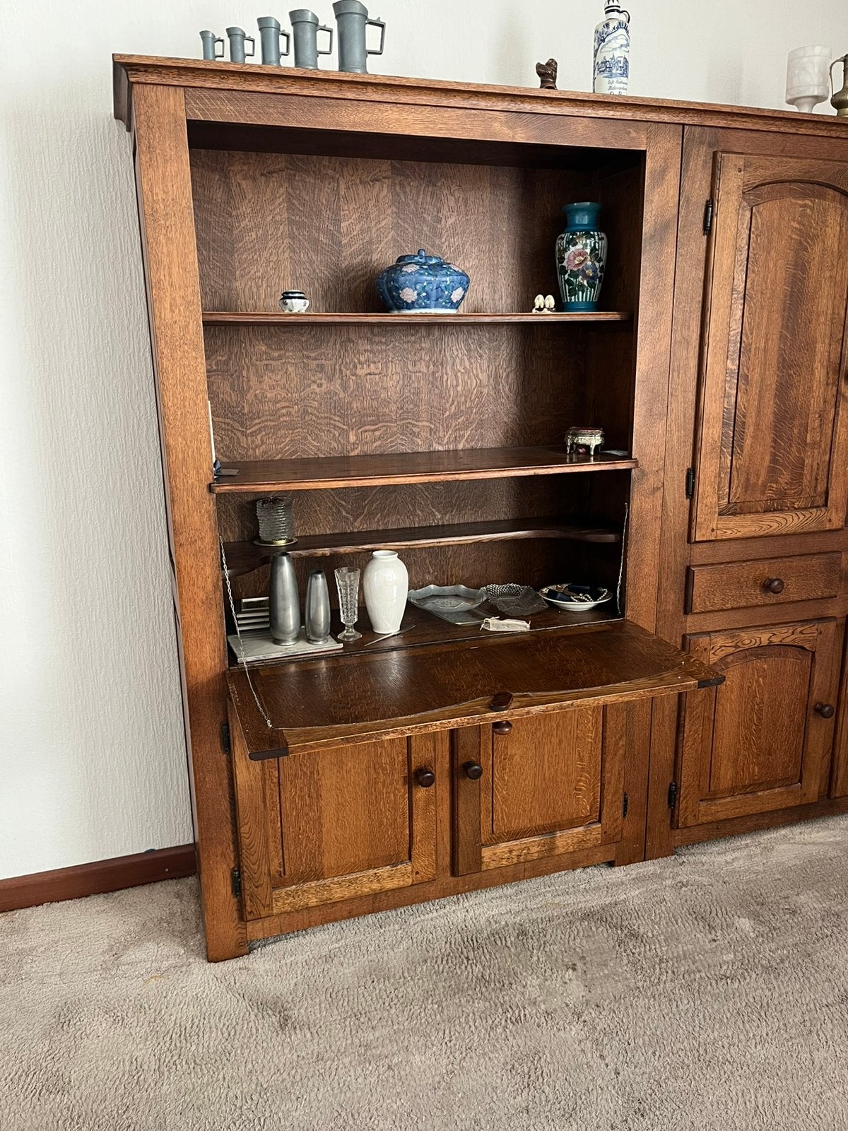 Eiken kast, Ophalen, Gebruikt, 200 cm of meer, 150 tot 200 cm