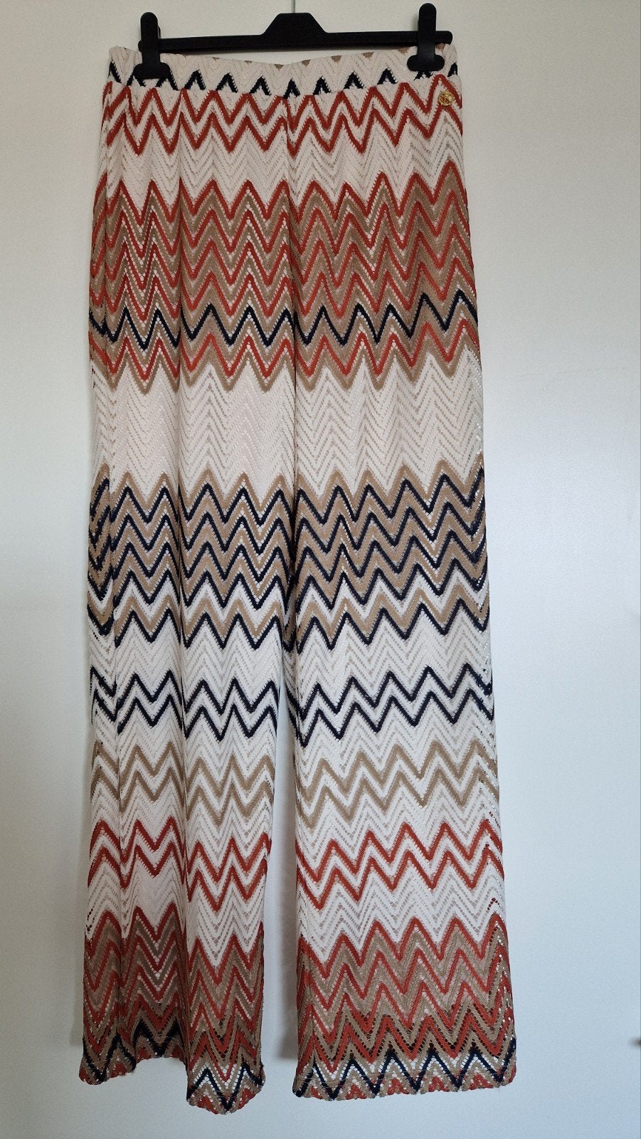 Radical zigzag gehaakte broek maat XL, Kleding | Dames, Meerkleurig, Maat 42/44 (L), Ophalen of Verzenden, Zo goed als nieuw