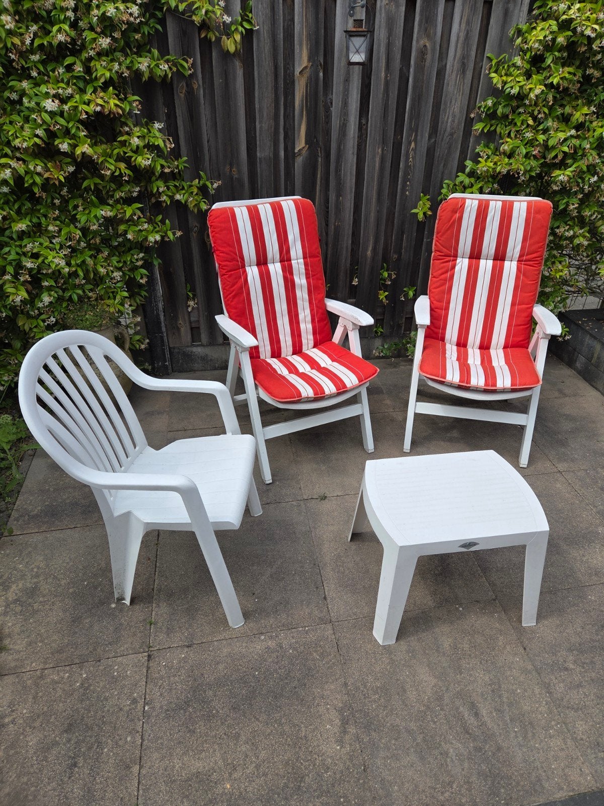 Vintage tuinset Kurz, Tuin en Terras, Tuinstoelen, Gebruikt, Kunststof, Inklapbaar, Ophalen