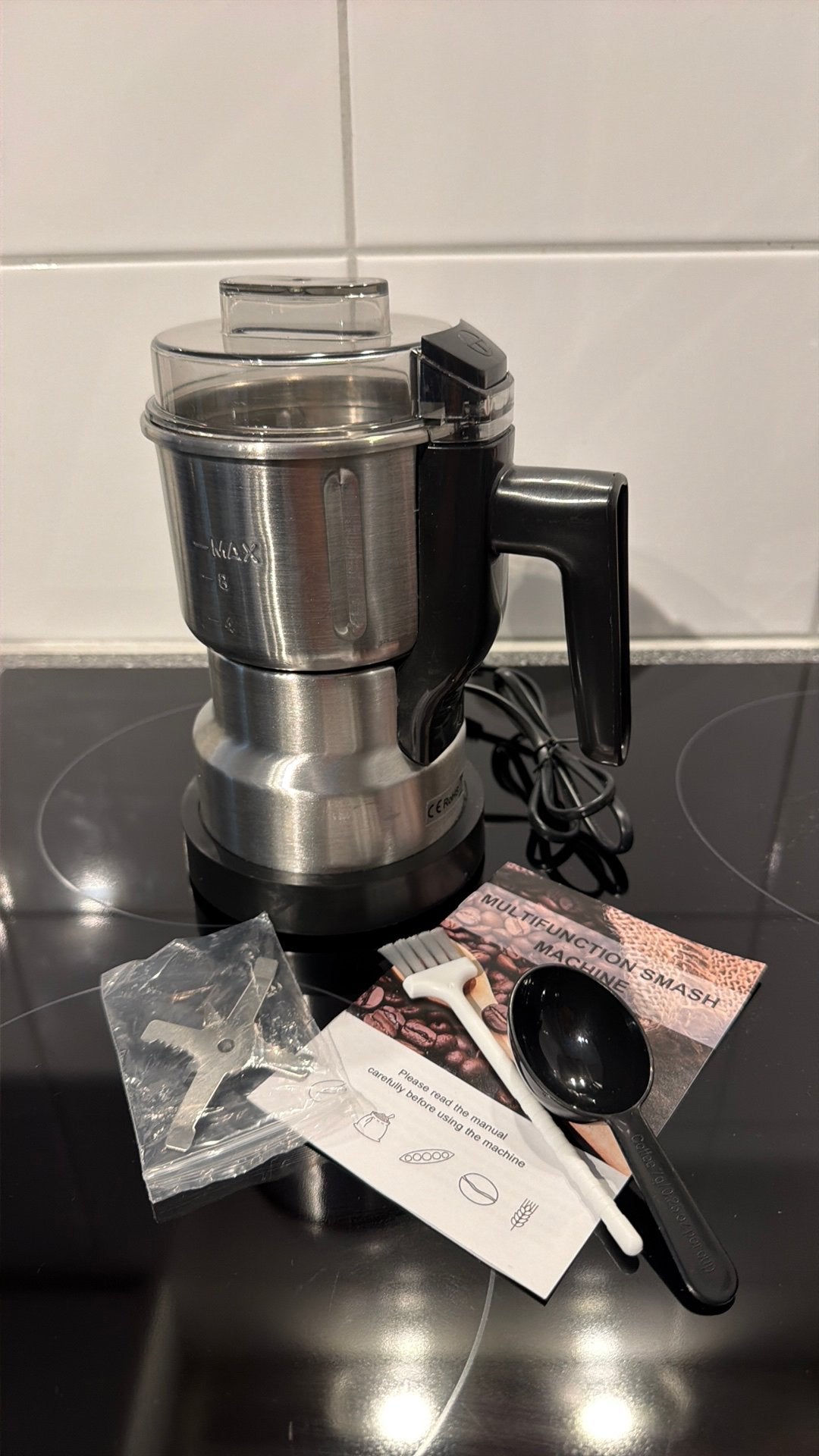 Nieuwe Moongiantgo Koffie- & Kruidenmolen 250W RVS – Nieuw, Witgoed en Apparatuur, Keukenmixers, Minder dan 1 liter, Ophalen, Nieuw