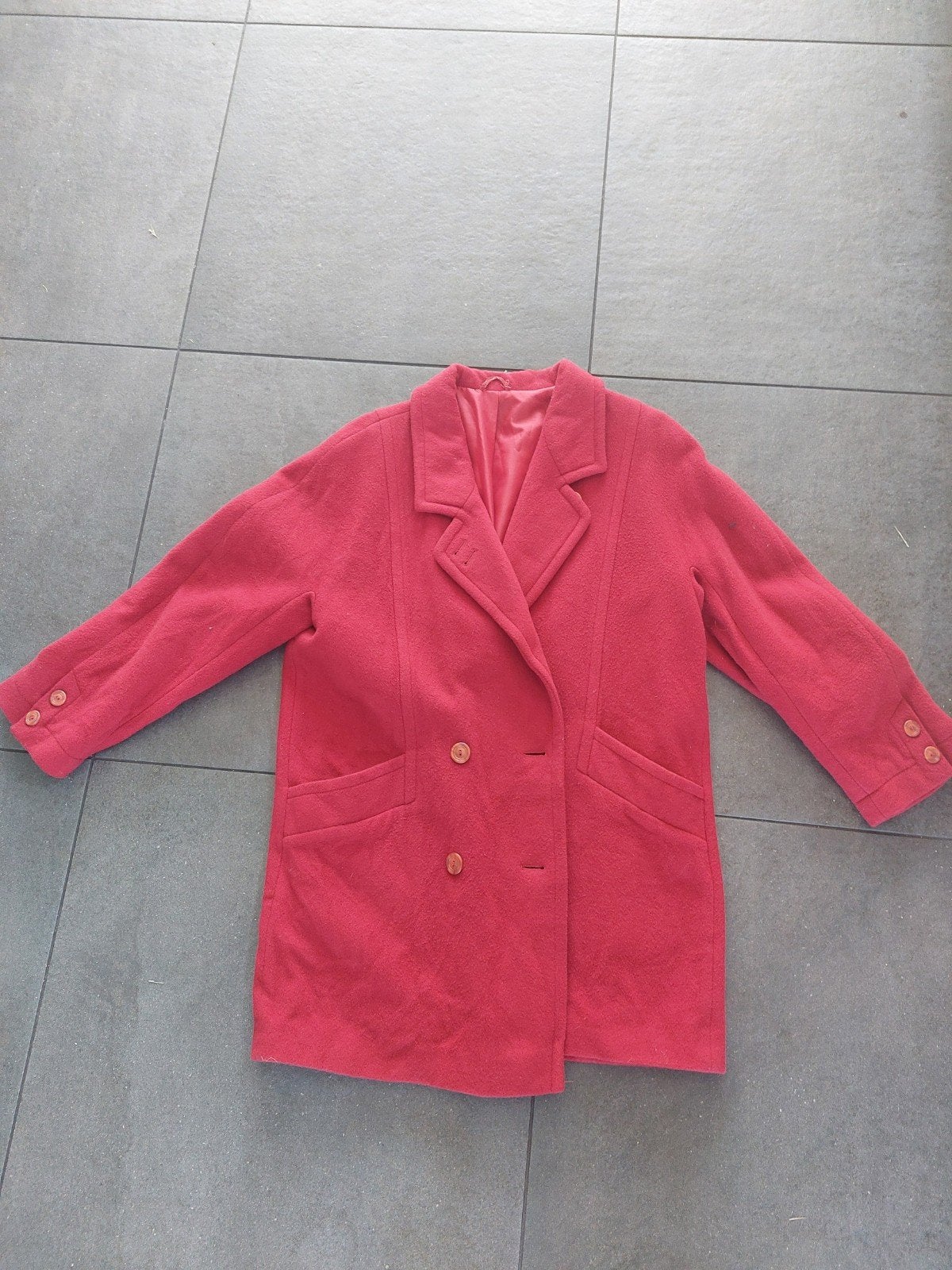 wollen jas, Ophalen, Gedragen, Maat 42/44 (L), Rood